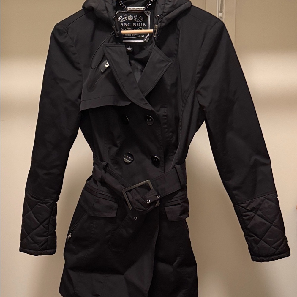 Blanc Noir Black Trench Coat - run small